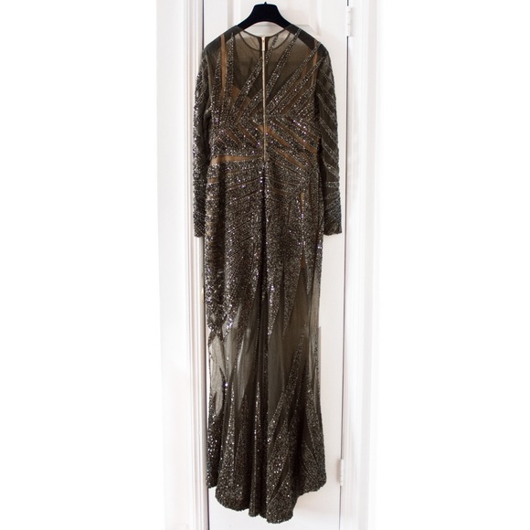 $14175 Elie Saab Palm Leaf Embellished Gown - Picture 5 of 8